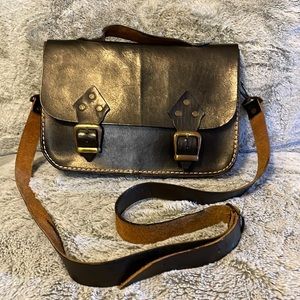 Leather Mini Briefcase Messenger Bag Sleeve Bag Unisex
